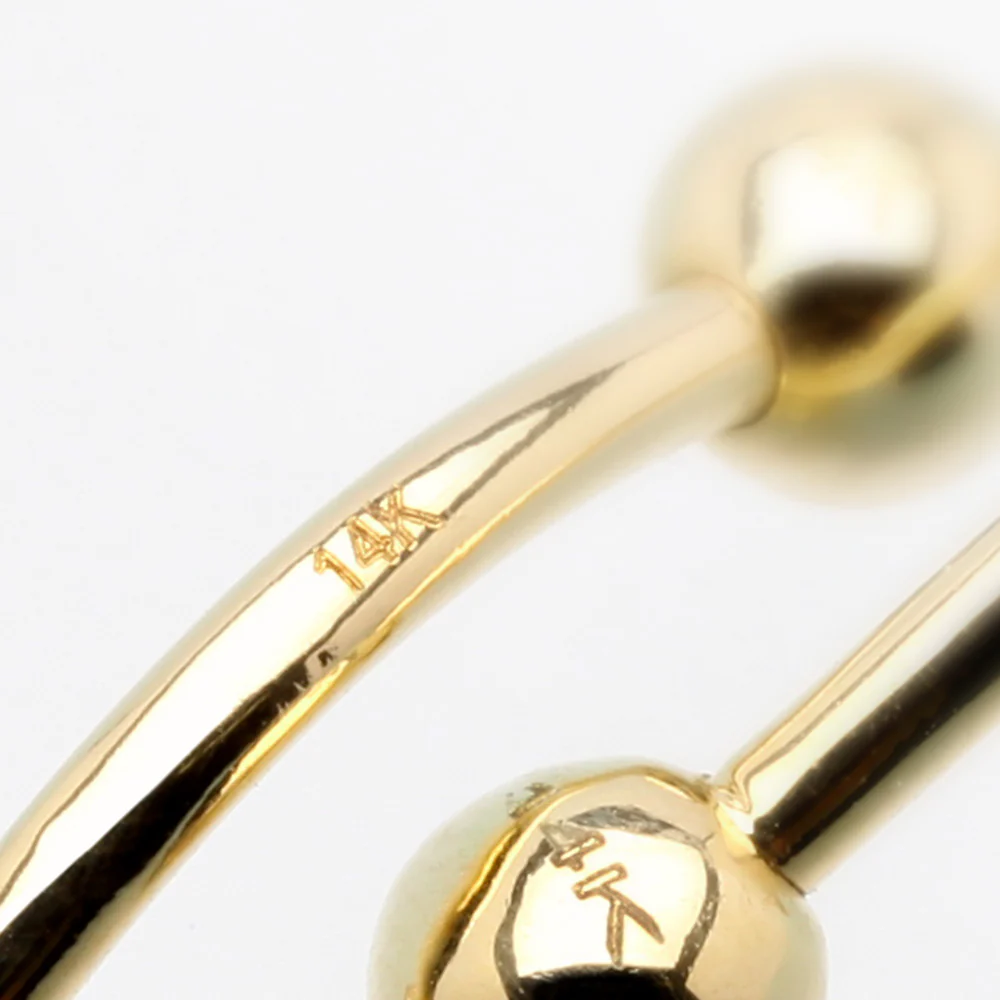 14 Karat Gold Triangle Plate Top Bio-Flex Labret - Image 4
